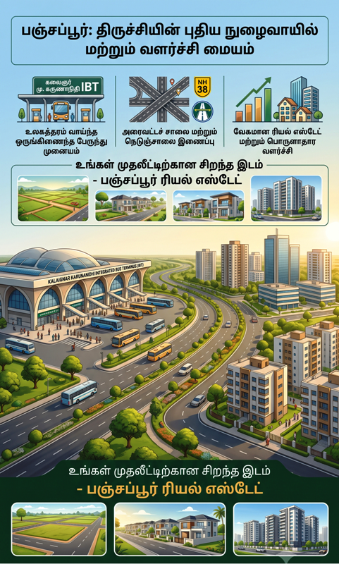 திருச்சி - மதுரை தேசிய நெடுஞ்சாலையில் (NH-38) அமைந்துள்ள பஞ்சப்பூர், இன்று திருச்சியின் மிக முக்கியமான மற்றும் அதிவேகமாக வளர்ந்து வரும் ஒரு புதிய நகர மையமாக (New Urban Hub) உருவெடுத்துள்ளது